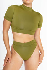 Roxanne Crop Moss Two-piece swimwear - MOMMA LABEL