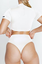 Roxanne Crop Ivory two-piece swimsuit