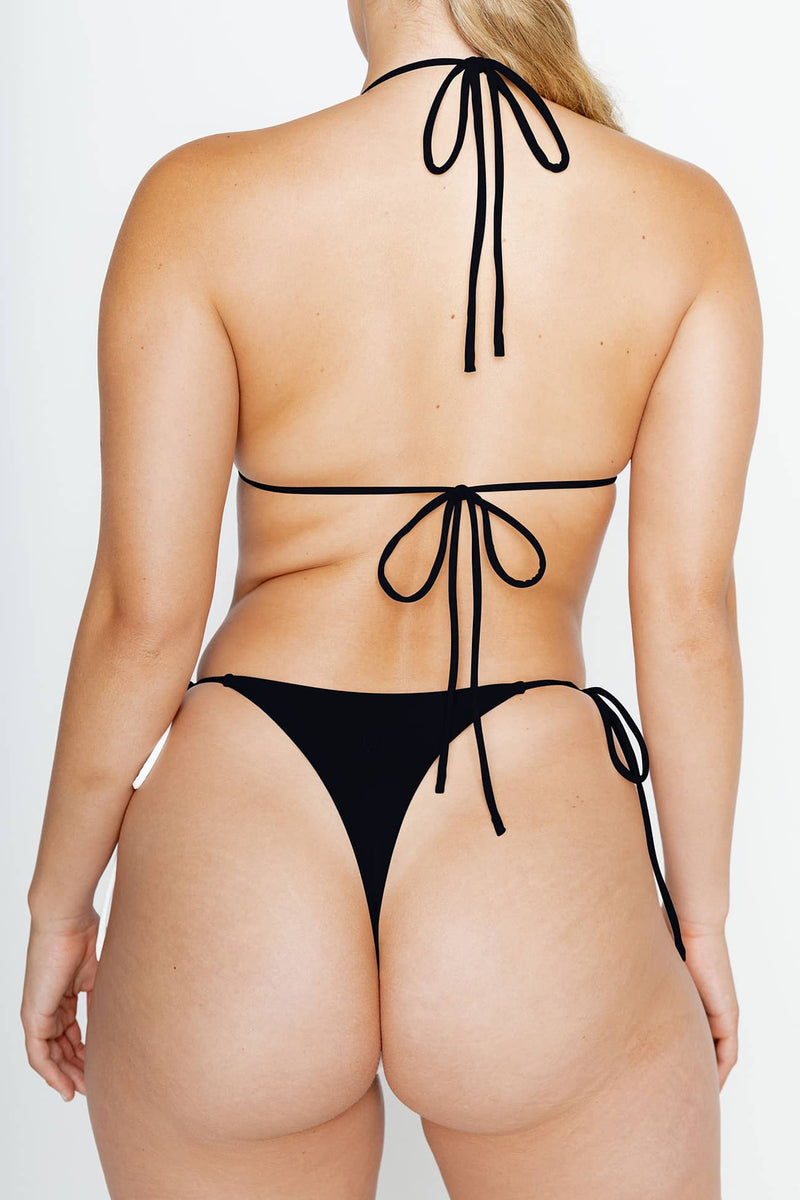 Tara Tie-up Noir bikini set swimwear back profile