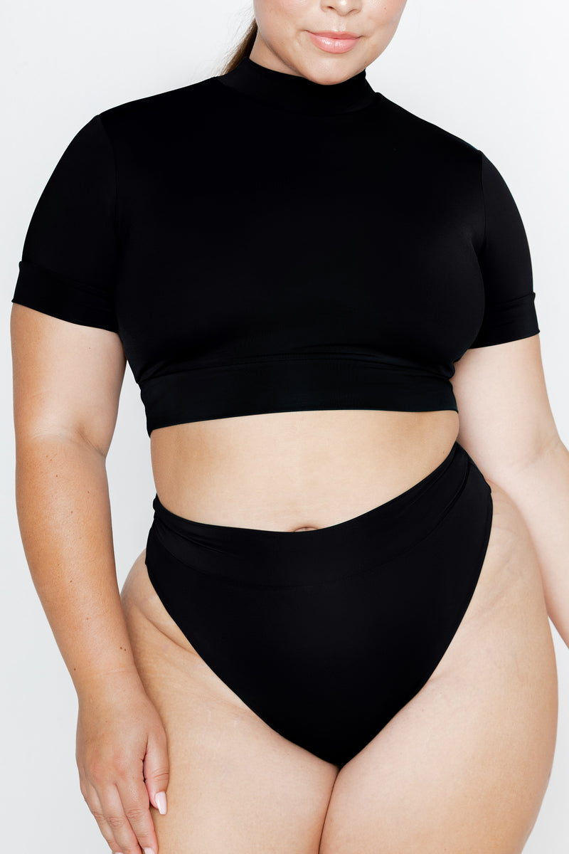 Roxanne Crop Noir bikini top swimsuit