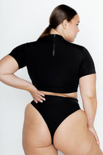 Roxanne Crop Noir swimsuit back profile