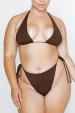 Tara Tie-up Chocolate Swimsuit front profile