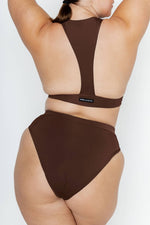 Maya Racer Chocolate Stylish Swimsuit back profile