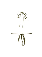 Tara Tie-up Moss bikini ties - MOMMA LABEL